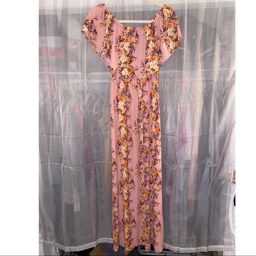 NWOT Floral Maxi Dress Off the Shoulder